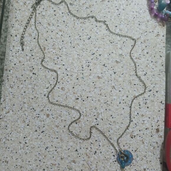 Long Rustic blue charm add on necklace - Picture 2 of 8